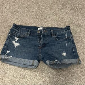 LOFT Distressed Blue Jean Shorts